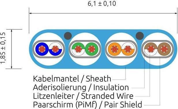 Immagine prodotto Wirewin Cavo patch sottile: U/FTP, 1,5m, blu (U/FTP, CAT6a, 1.50 m)