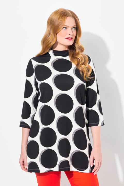 Produktbild Ulla Popken Sweatshirt, Punkte, A-Linie, Stehkragen, 3/4-Arm (56)