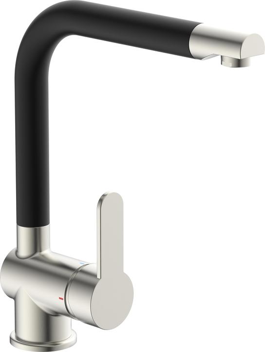 Productafbeelding Schütte Keukenkraan RIO spoelbakmengkraan RVS look zwart mat draaibaar 79866