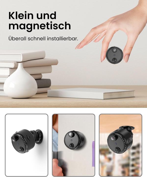 Produktbild Hycency Mini WLAN Überwachungskamera mit 4K und Nachtsicht