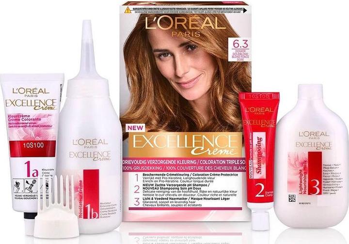 Immagine prodotto L'Oréal Paris Excellence Crème 6.3 Colore per capelli Multicolore (biondo scuro e dorato)