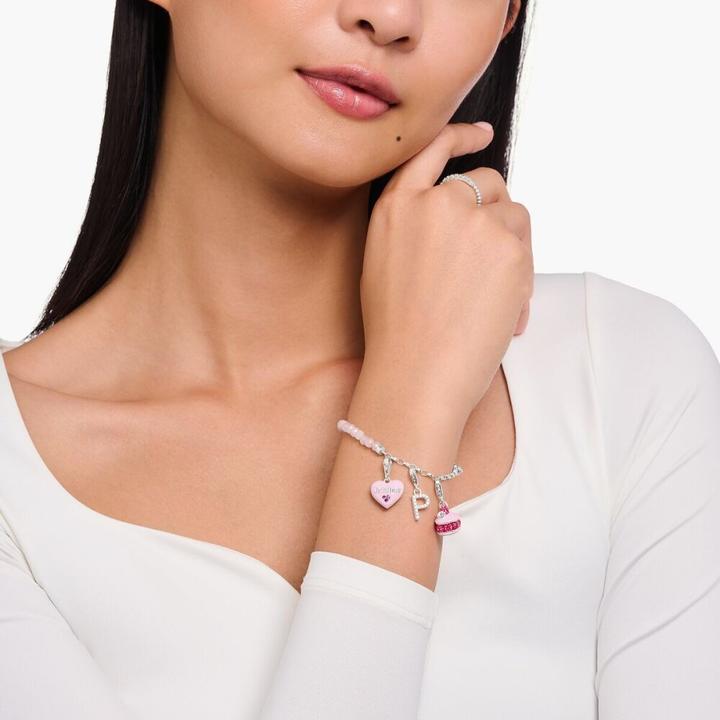 Produktbild Thomas Sabo Charm-Anhänger Buchstabe Q mit Weissen Steinen Silber (925er Silber)