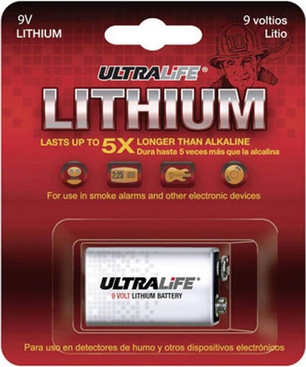 Actual product image Ultralife 9 V block battery lithium U9V (1 pcs., 9V Block, 1200 mAh)