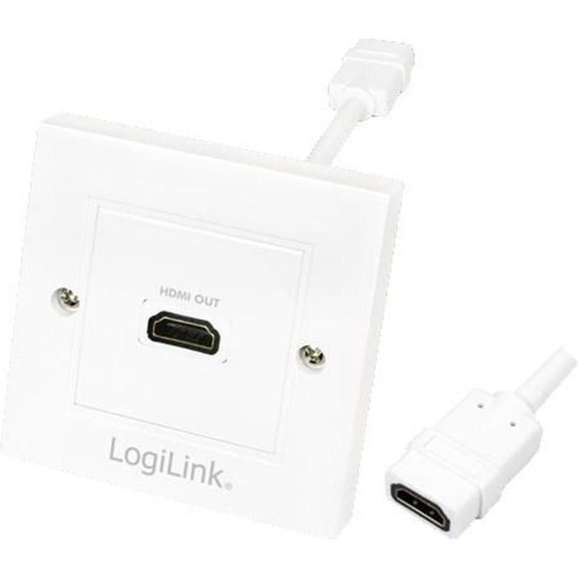 LogiLink Presa a muro HDMI con 1x presa HDMI (0.07 m), Cavo video