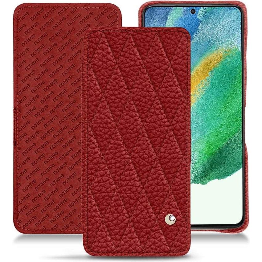 Noreve Lederschutzhülle Samsung Galaxy S21 FE (Samsung Galaxy S21 FE), Smartphone Hülle, Rot