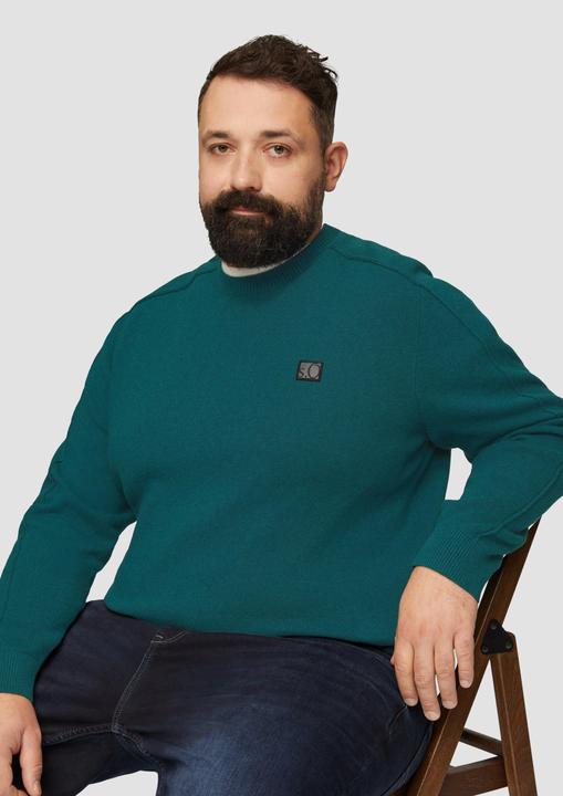 Actual product image S.Oliver Strickpullover Strickpullover mit Nahtdetails und Logo (5XL)