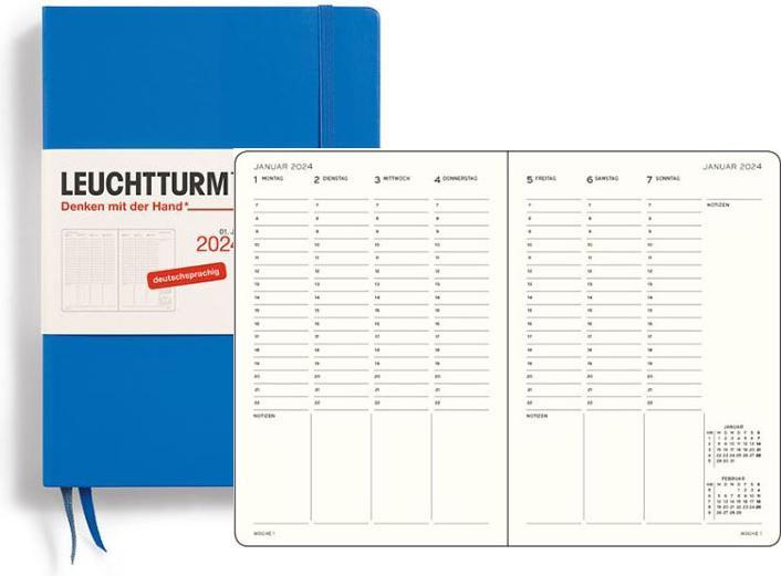 Produktbild Leuchtturm1917 Agenda Paperback (12.5 x 19 cm, 1 Woche / 2 Seiten)