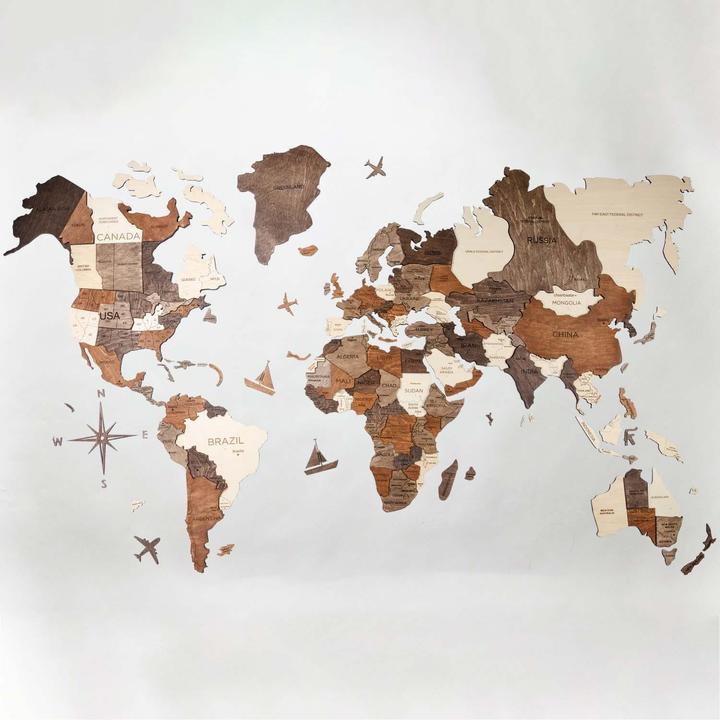 Actual product image Enjoy The Wood 3D world map (120 x 200 cm)