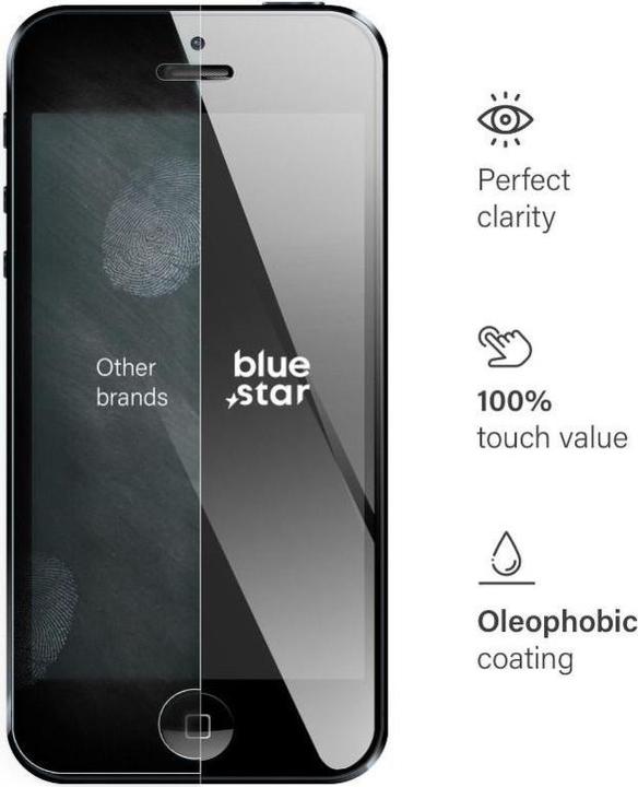 Immagine prodotto Vetro protettivo Blue Star Vetro temperato Blue Star - IPHONE 5/5S (1 pz., Apple iPhone 5)