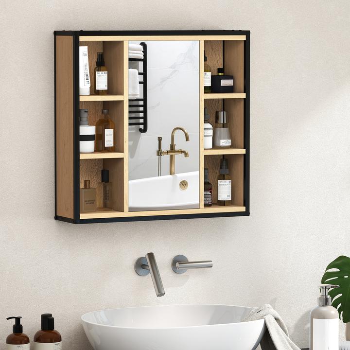 Actual product image Homcom Spiegelschrank Spanplatte, Glas Eiche (16 x 16 x 58.50 cm)