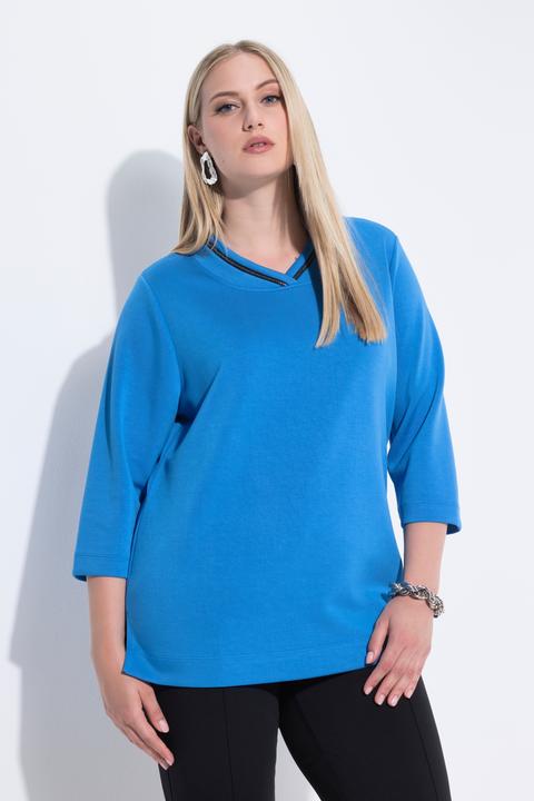 Produktbild Ulla Popken Sweatshirt, Stehkragen, Classic, Zierkette, Langarm (60)