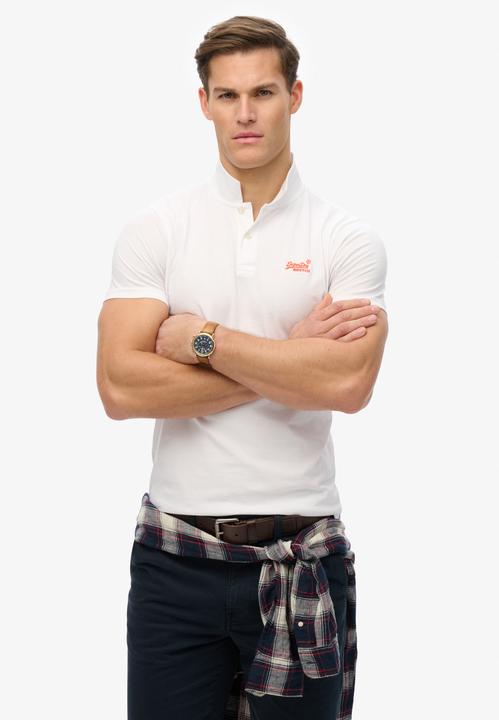 Produktbild Superdry Essential Jersey-Polohemd mit neonfarbenem Logo (XL)