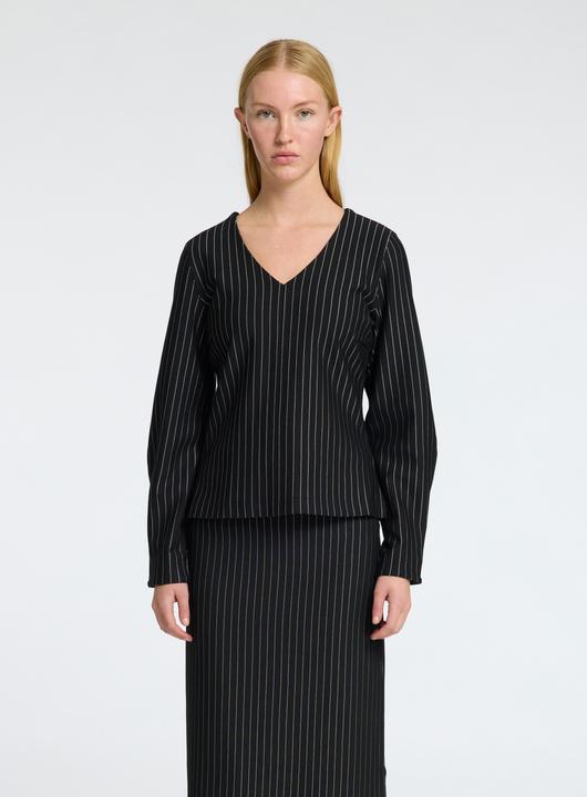 Produktbild Selected Nadelstreifen Top mit V-Ausschnitt (S)