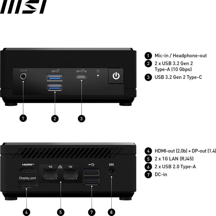 Actual product image MSI Cubi N ADL-007DE (Intel N100, 4 GB, 128 GB, Intel UHD Graphics)