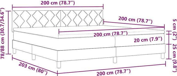 Immagine prodotto VidaXL Letto a molle insacchettate (200 x 200 cm)