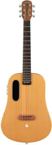 Actual product image Lava Music Gitarre ME Air Spruce 36 Zoll Woodgrain Brown mit Wandhalter (Acoustic guitar, HPL (High pressure laminate), Okoume, Spruce (solid))