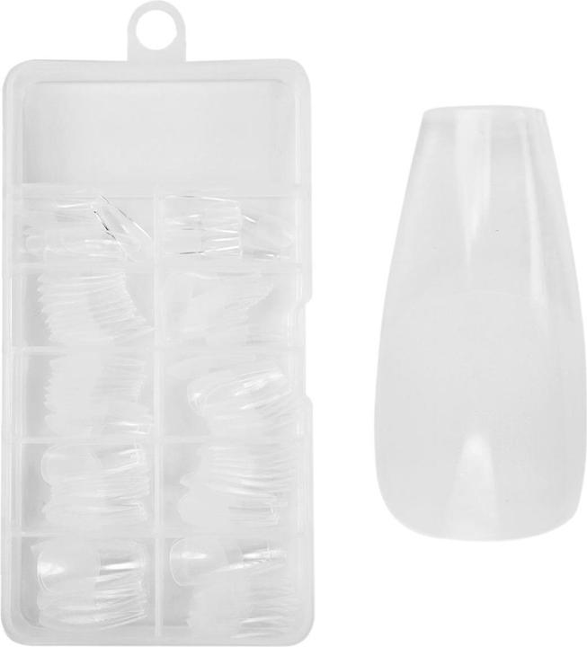 Juliana Nails No File - Press-On Fullcover Tips clear – Ballerina - medium (Artificial nails, Transparent)