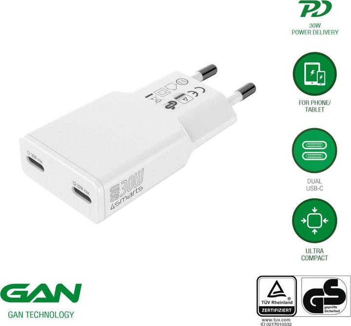 Produktbild 4smarts Netzladegerät PDPlug Slim Dual (30 W, 2 Ports)
