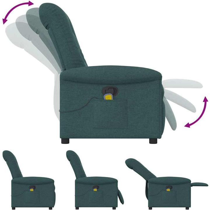 Image du produit VidaXL Fauteuil de massage Vert foncé Tissu Massage Fauteuil TV