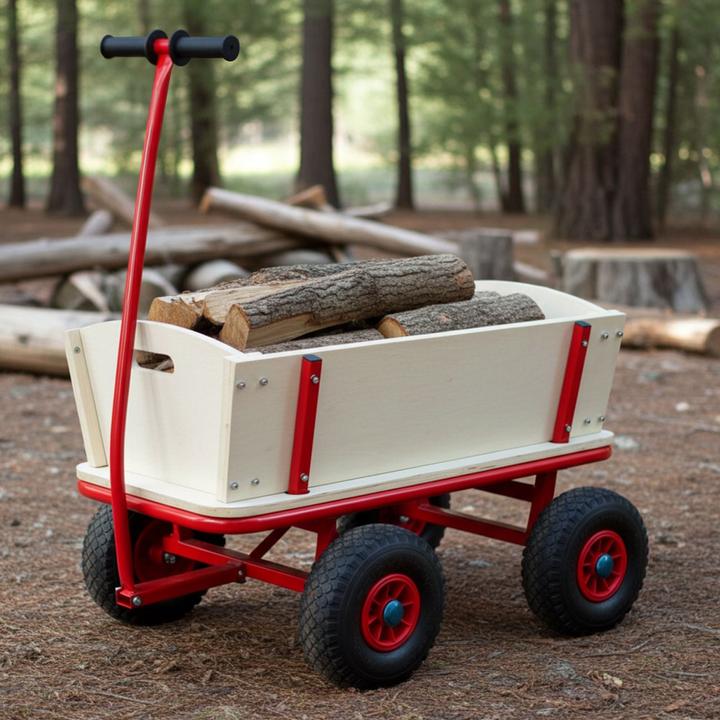 Produktbild Westerholt Bollerwagen aus Holz, Luftreifen, 100kg Tragkraft