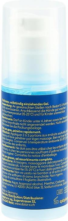 Nutritional values and ingredients Dolor-X COOL Gel with Menthol Airless Dispenser (1 x, 100 ml, 158 g)