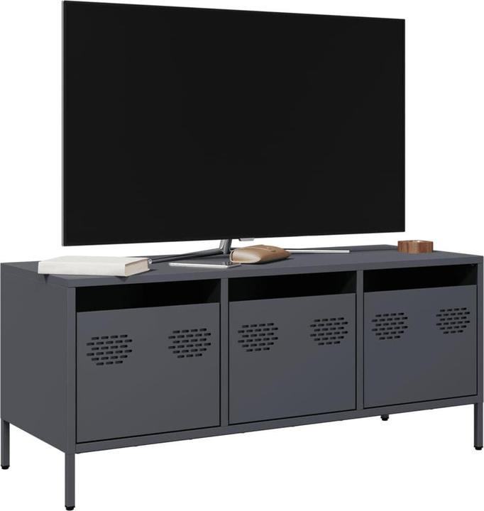 Produktbild vidaXL TV Schrank Fernsehtisch Fernsehschrank Lowboard TV Möbel Anthrazit Stahl