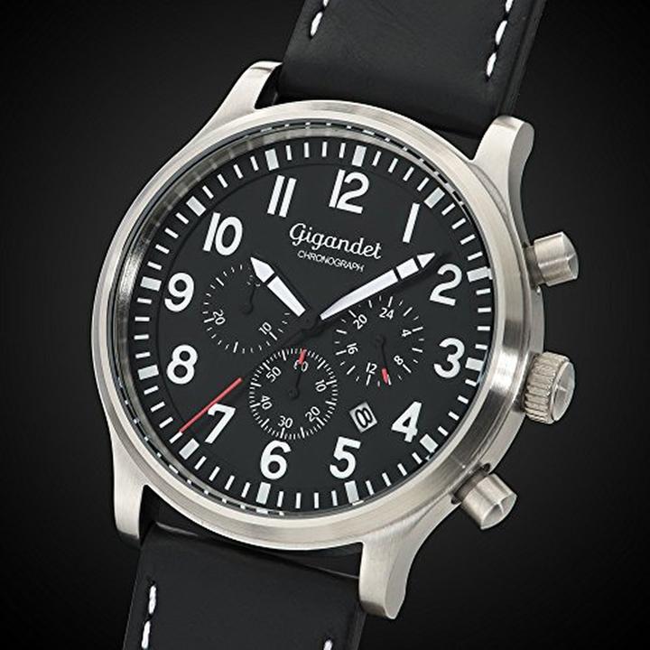 Actual product image Gigandet Pilot Chronograph with Stop Function, Date Display, and 100m Water Resistance (Chronograph)