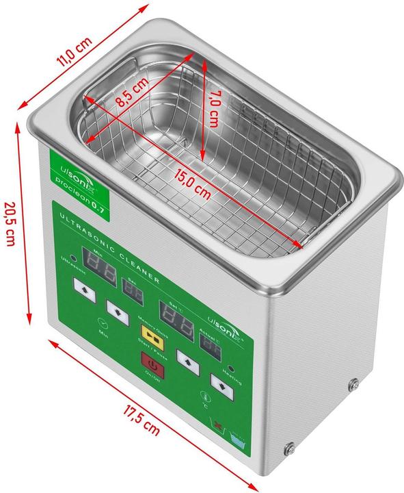 Produktbild Ulsonix Ultraschallgerät Edelstahl Ultraschallreiniger Ultraschallreinigungsgerät 0 7L (40 kHz, 0.70 l)