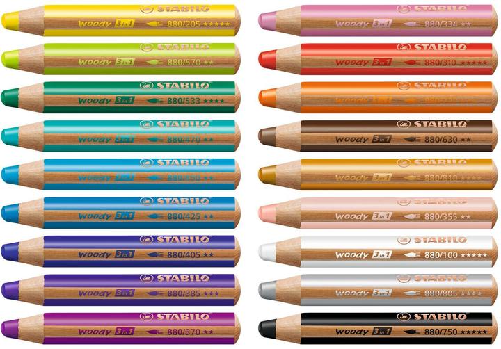 Actual product image STABILO woody 3 in 1 coloured pencil (Yellow, 1 x)