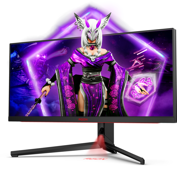 Productafbeelding AOC 34" IPS MiniLED Monitor,, 2x Displayport, 2x HDMI, 1x USB-B/4xUSB 3.2, 1x USB-C, 1ms, Luidsprekers (3440 x 1440 pixels, 34")