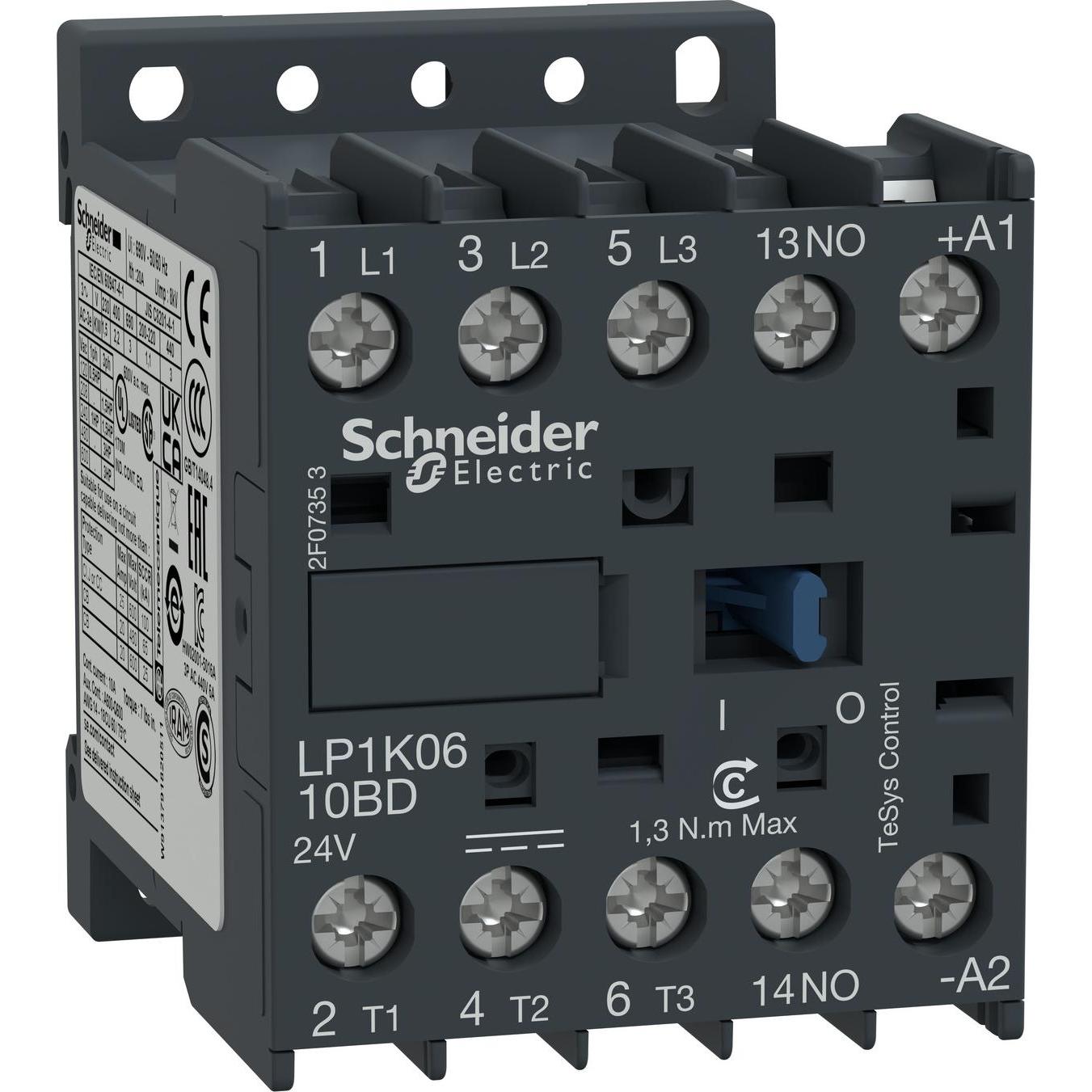 Schneider Electric Schütz,3P,Spule,12A,AC3, 5,5kW,110Vdc, Relais