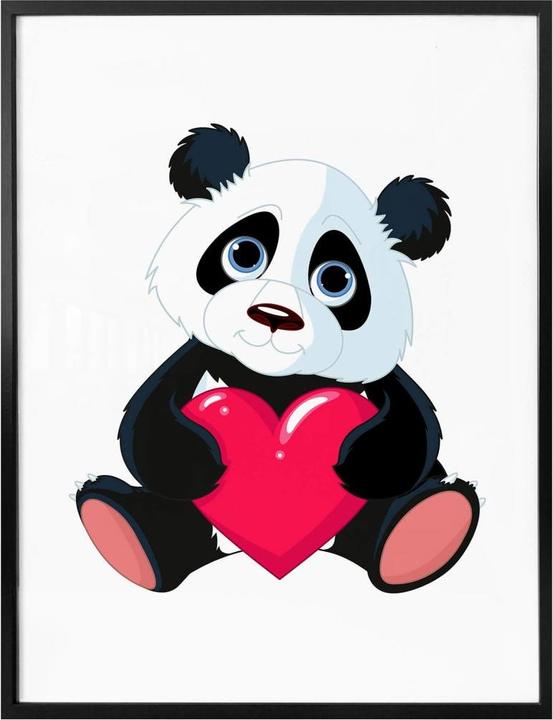 Image du produit Trenddeko Panda avec coeur (100 x 120 cm)