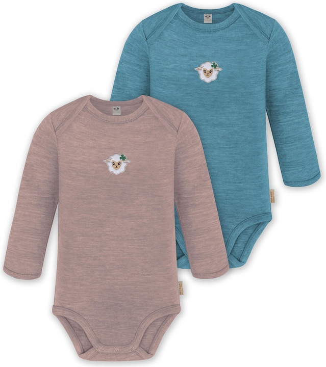 Normani 2er Pack Baby Merino Body Langarm „Auckland" - 9373