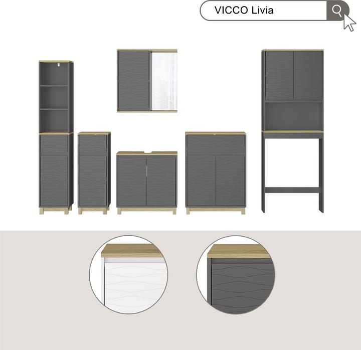Actual product image Vicco Livia (60 x 20 x 163 cm)
