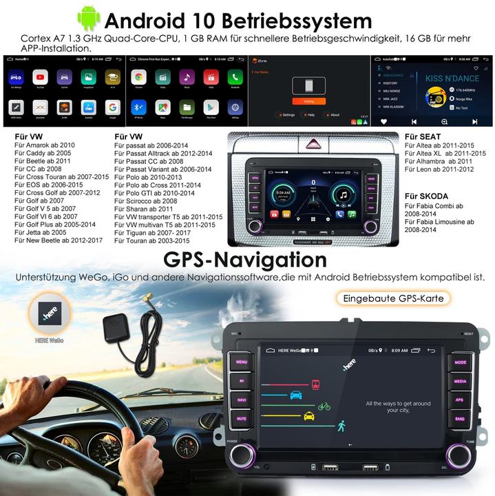 Produktbild Ifrego 7 Zoll Android 10.0 Autoradio