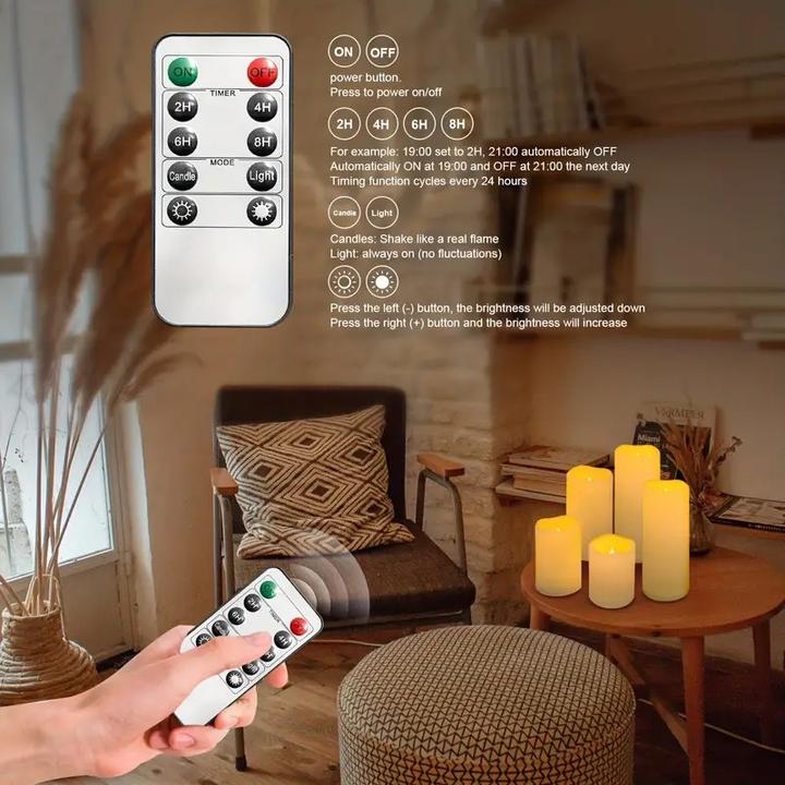 Actual product image Cbx 4 flameless LED candles with remote control and timer function (4x)