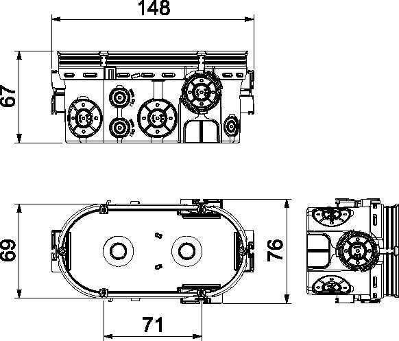 Produktbild OBO Bettermann UP Geräte-Verbindungsdose doppelte Ausführung, luftdicht