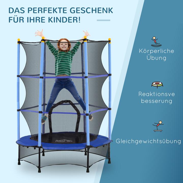 Image du produit Homcom Kindertrampolin Stahl, Kunststoff Blau (108 cm)