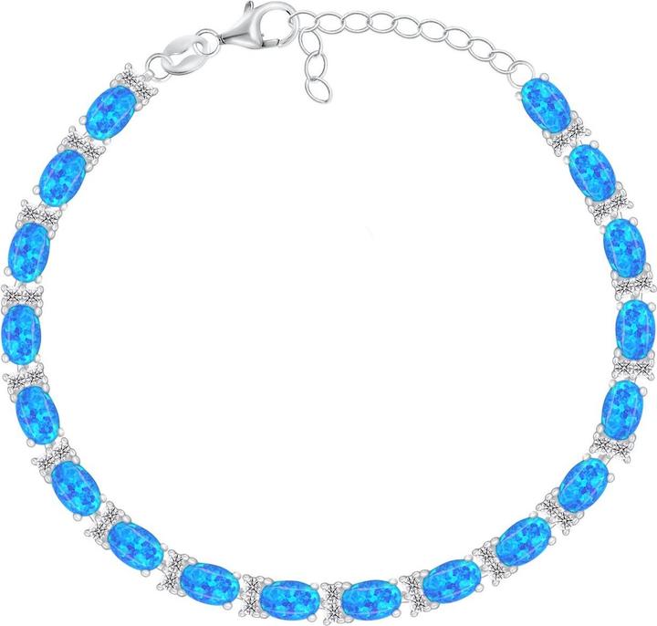 Brilio Silver - Sparkling silver bracelet with synthetic opals BRC140WB (Argento)