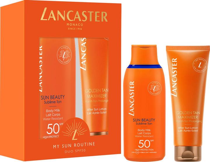 Immagine prodotto Lancaster My Sun Routine: Cofanetto Protezione Latte Corpo SPF 50 e Doposole 175ml + 125ml (Latte solare, SPF 50, 175 ml, 500 g)