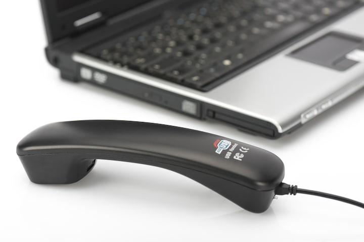Produktbild Digitus Telefon Hoerer USB fuer Skype MSN ICQ X-lite Dialpad MediaRing Net2phone etc. schwarz