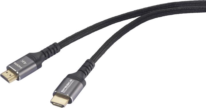 SpeaKa Professional HDMI Anschlusskabel HDMI-A Stecker 1.00 m Grau (Metallgehäus (1 m)
