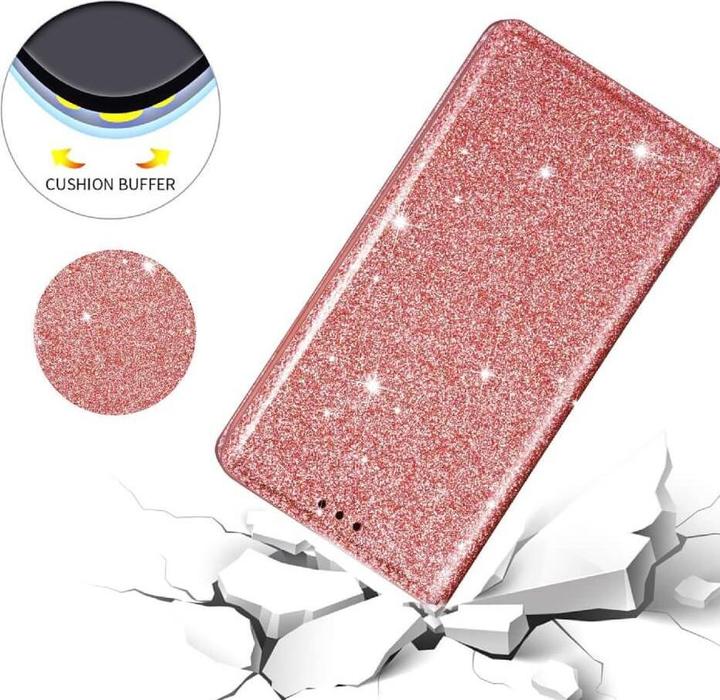 Actual product image Cover-Discount Galaxy A34 - Flip Case Glitter pink (Samsung Galaxy A34 5G)