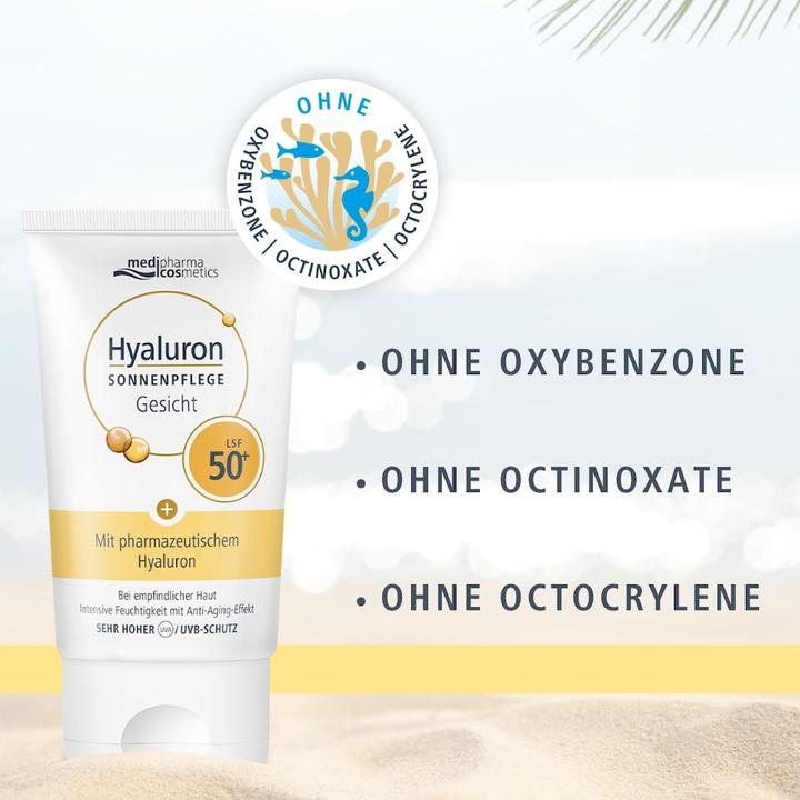 Productafbeelding Medipharma cosmetics Hyaluron Zonverzorging Gezicht SPF 50+, 50 ml Crème (Zonnecrème gezicht, SPF 50+, 50 ml)
