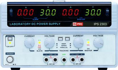 RS PRO Dual output DC power supply,0-30V 3A