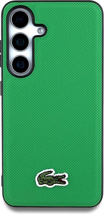 Actual product image Lacoste Case Iconic Petit Pique Woven Logo MagSafe to Samsung Galaxy S25 green (Samsung Galaxy S25)