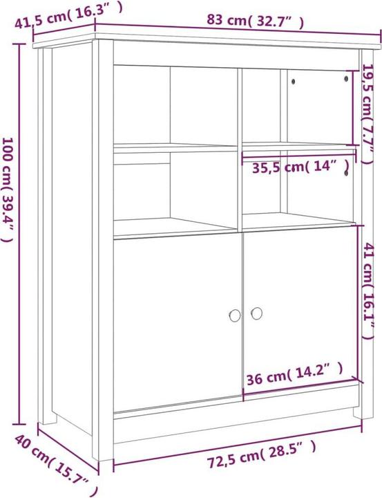 Produktbild vidaXL Sideboard (83 x 83 x 100 cm)