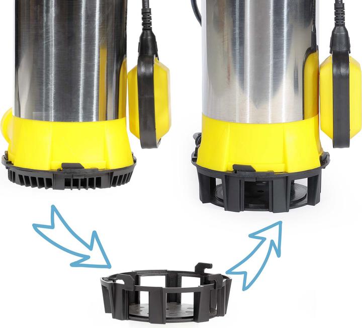 Actual product image Wiltec 3in1 flat suction pump 1100W dirty water pump 18000l/h submersible pump (Sewage pump)