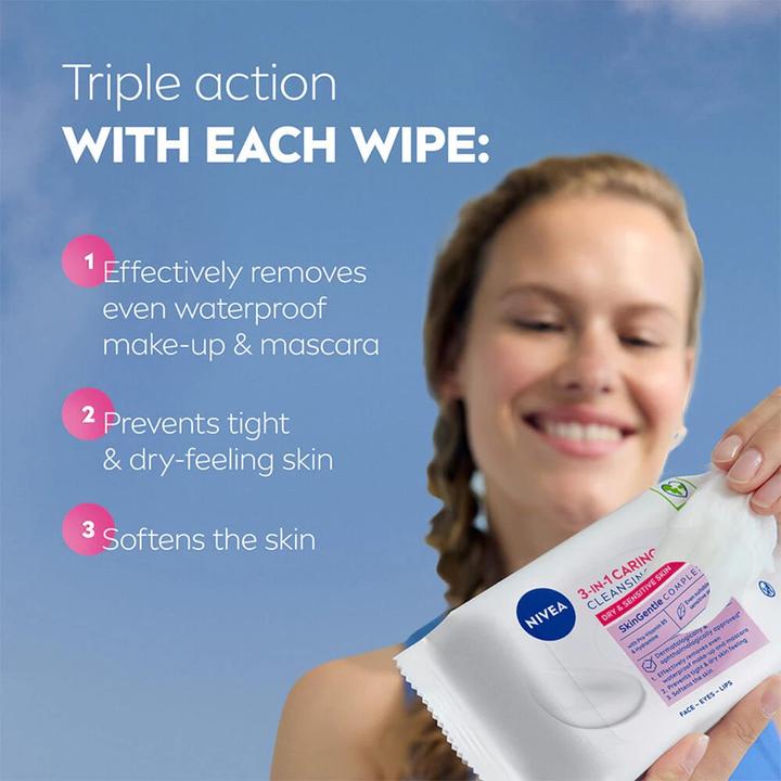 Produktbild NIVEA 3in1 Pflegende Reinigungstücher (Reinigungstücher Gesicht, 141 g)