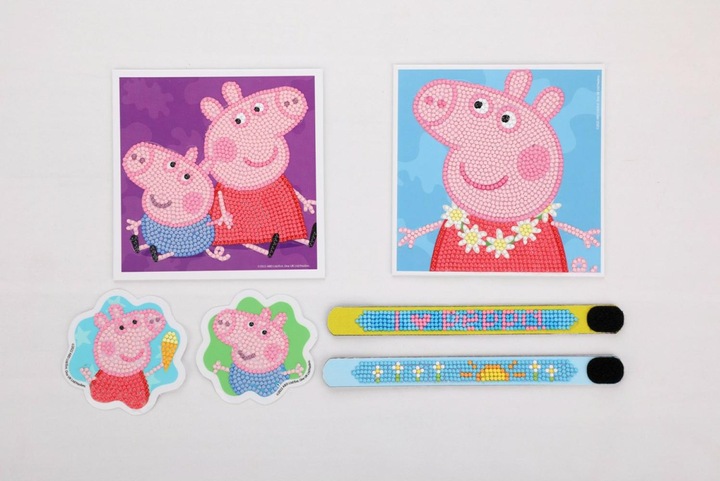 Image du produit Diamond Dotz DOTZIES® Original Diamond Painting Set Peppa Pig avec 6 motifs : 2 tableaux 15 x 15 cm, 2